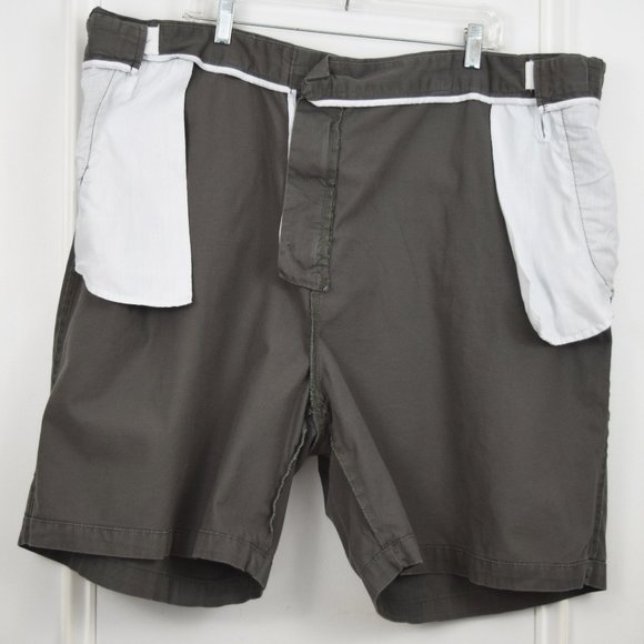 DXL HB Chino Shorts Men 50 R Brown Cotton Neutral Minimal Big & Tall Khaki - Picture 3 of 11